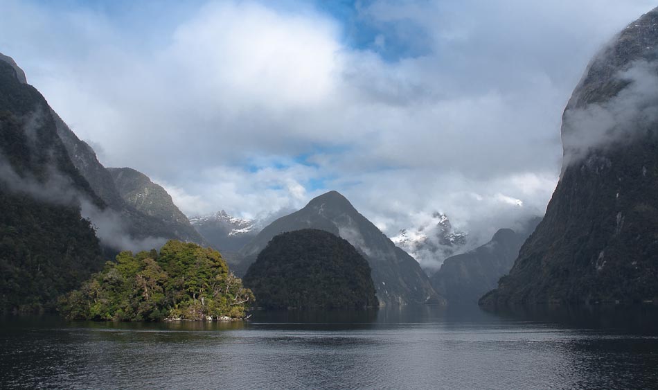 Doubtful Sound, pohled do Hall Arm, Nový Zéland
