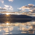 Západ slunce - jezero Te Anau a pohoří Kepler, Fiordland... | fotografie