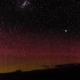 Aurora australis z poloostrova Five Fingers, Fiordland | fotografie